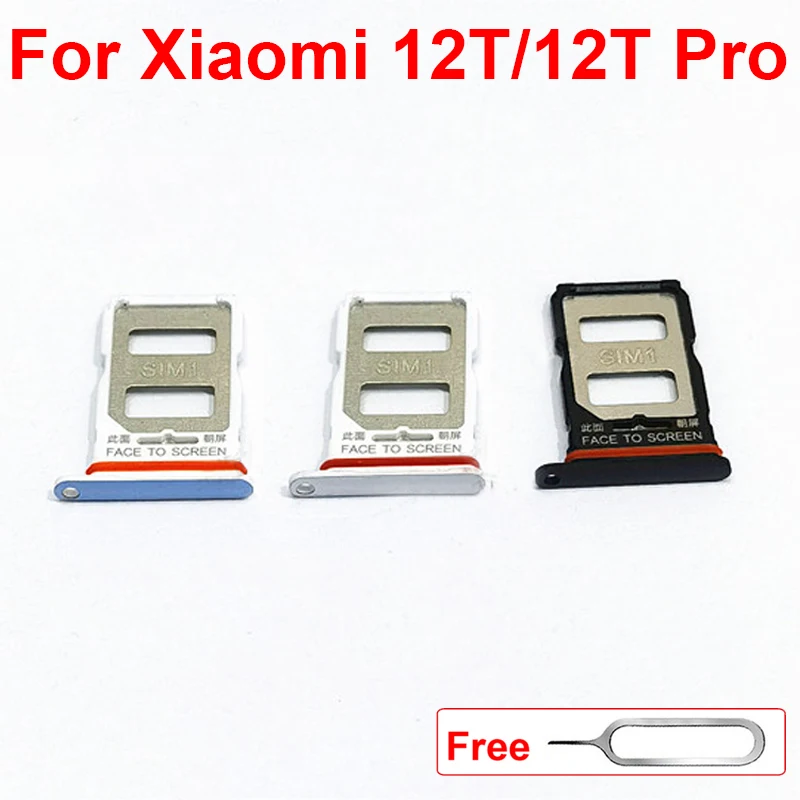 Фото Оригинальный держатель для SIM-карты для Xiaomi 12T 12T Pro, держатель лотка для SIM-карты, адаптер для чтения, запасные части для ремонта №1