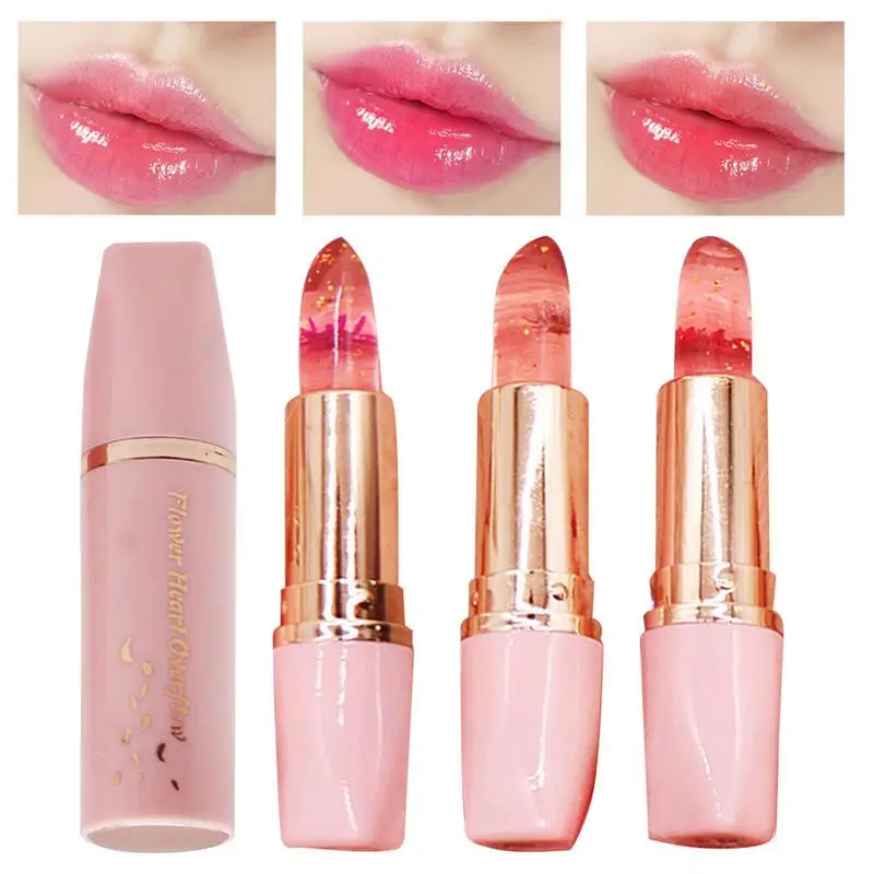 

Sdotter Color Changing Lipstick Bright Flower Crystal Jelly Waterproof Long Lasting Multi Color Lipstick Vitamin E Moisture Lip