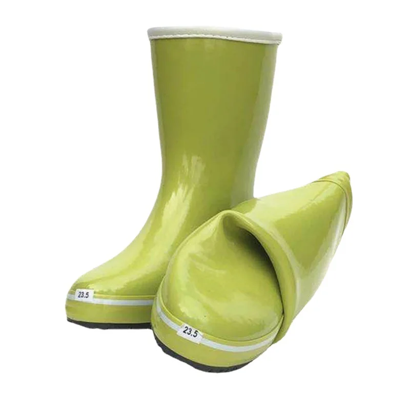 Lightweight Rain Boots Women Rubber Rain Women's Mid-Calf Fashion Soft Cotton Lining