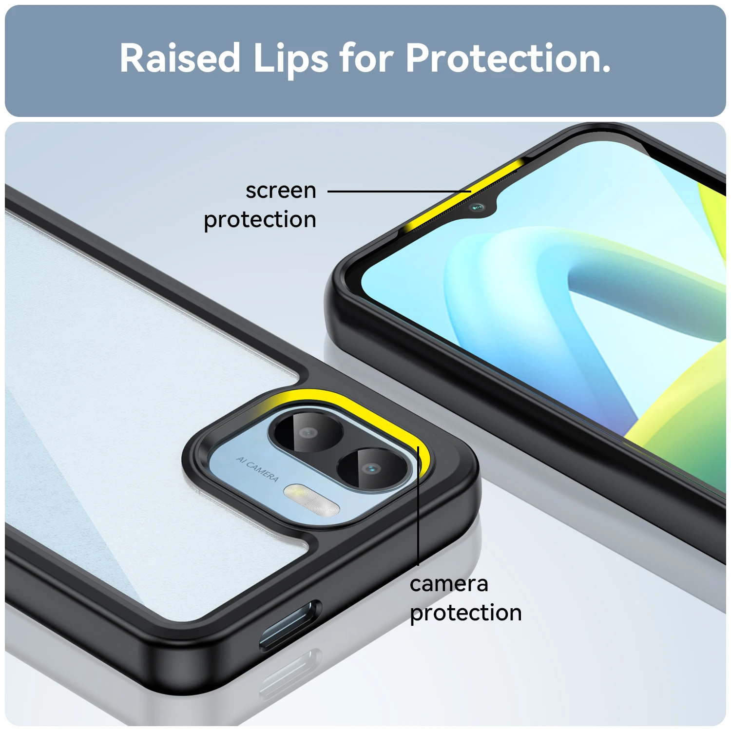 Clear Case For Redmi A1 Case For Redmi A1 Coque Funda Shell Cover Capa Hard Translucent Soft Frame Phone Bumper Redmi A1