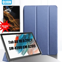 case for samsung galaxy tab a8 10 5 2021 flip tablet smart wake cover stand shell give away protective film 2 pcs sm x200 x205