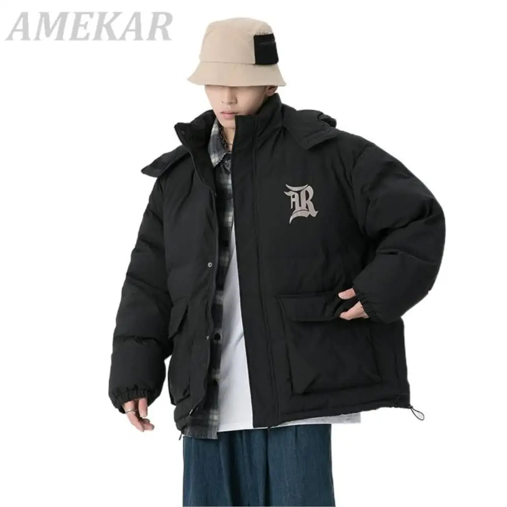 Down Jackets Men New Winter Windproof Casual Jacket Coat Oversized Hip Hop Streetwear Black Waterproof Jackets Men erkek mont