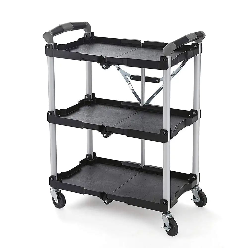 

Olympia Tools 85-188 Pack N Roll 3 Tier Collapsible Rolling Service Cart