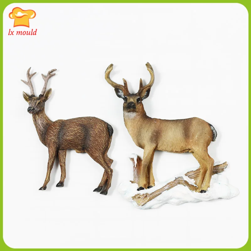 

Jungle Safari Animal Fondant Silicone Mould Elk Deer Baking Cake Mold