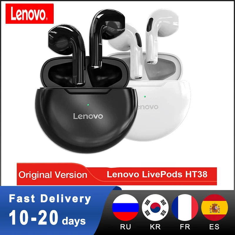 

Original Lenovo HT38 Bluetooth-Compatible Headphones Noise Cancelling Dual Vibration Drum Headphones Waterproof Stereo Earphones