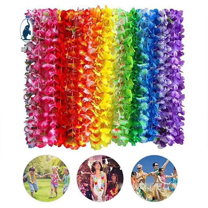 

36 Pcs Hawaiian Party Decoration Garland Colorful Hawaiian Wreath Beach Wreath Party Supplies Faux Wedding Decoration Beautiful
