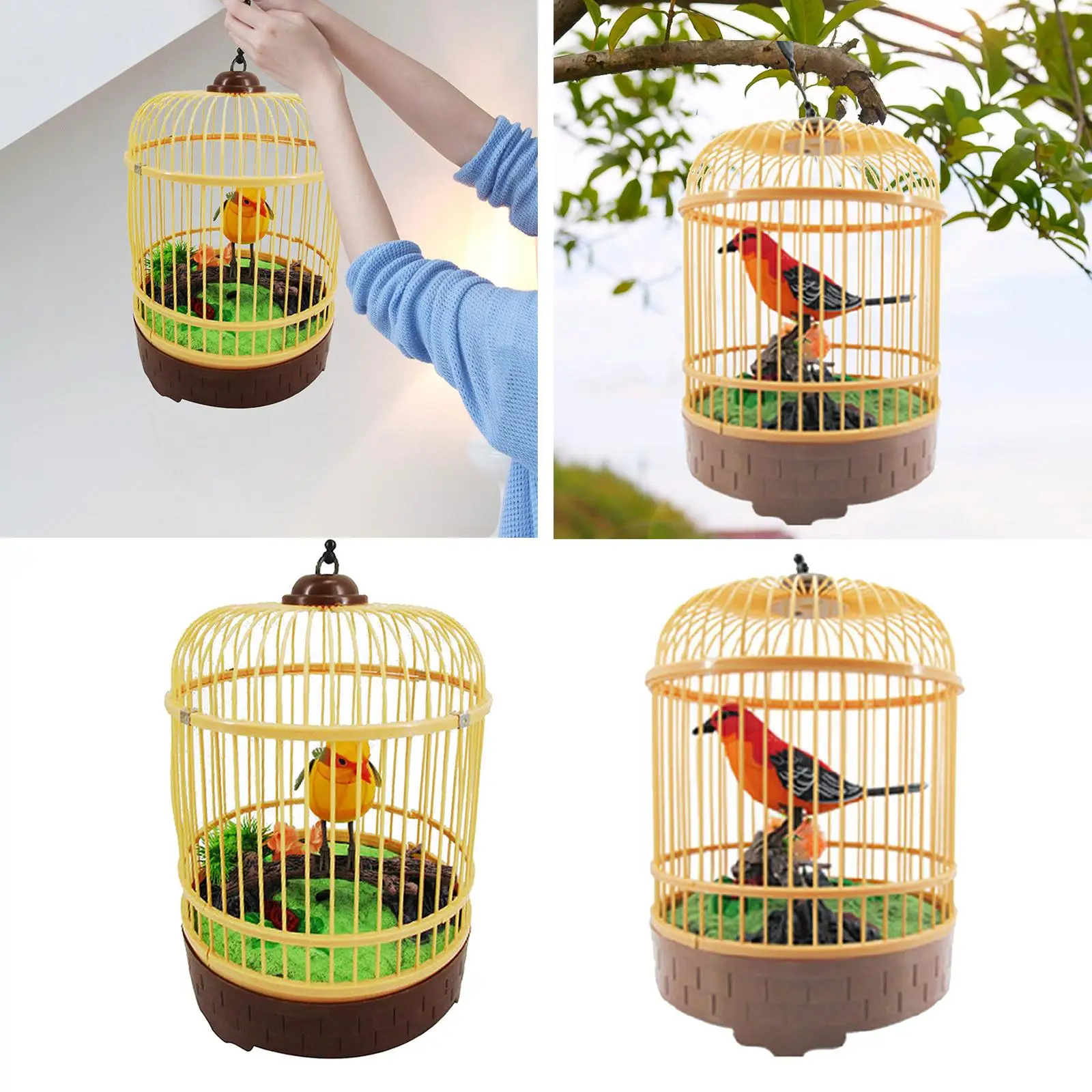 Красивая игрушка-птица питомец в клетке пение электронная игрушка подарок