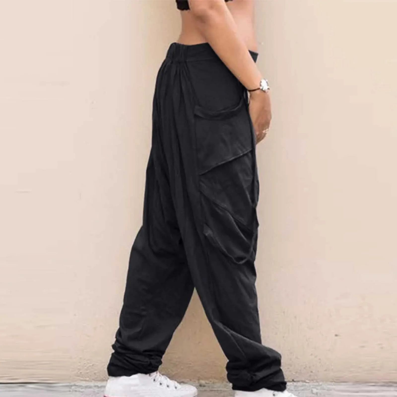 Мешковатые мужские шаровары модные брюки-карго с низкой талией и заниженной