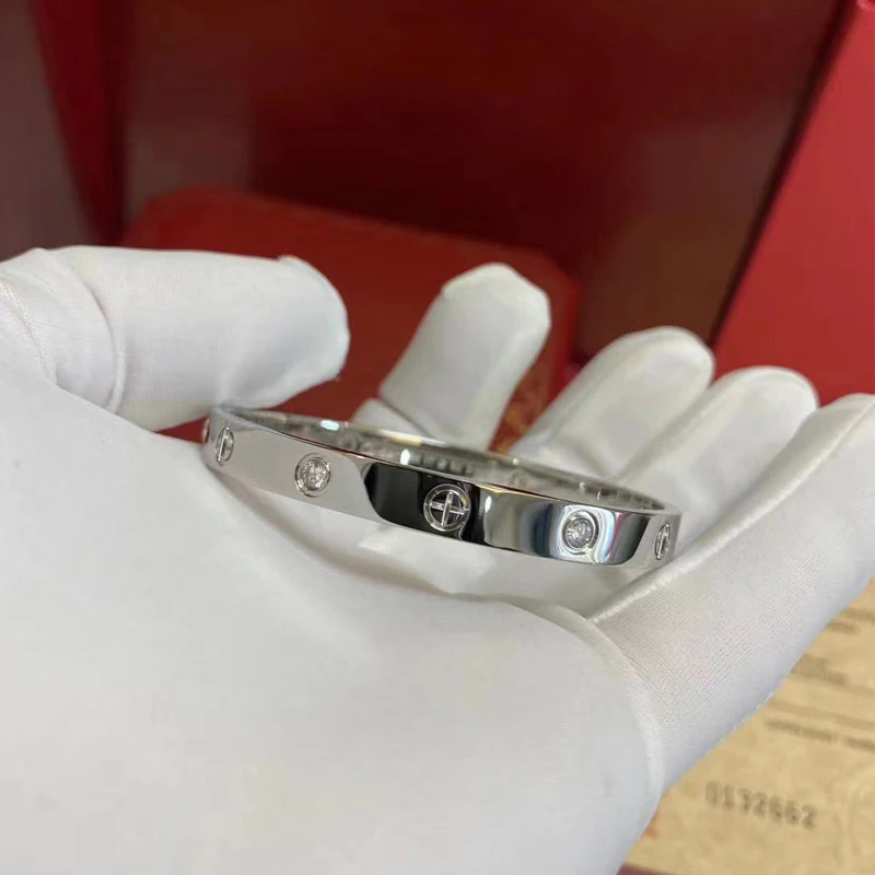 New Fashion Stainless Steel Bracelets Screw Dazzling Zircon Inlaid 18k Gold Bracelet Women Men's Bracelets Couple Gift Jewelry