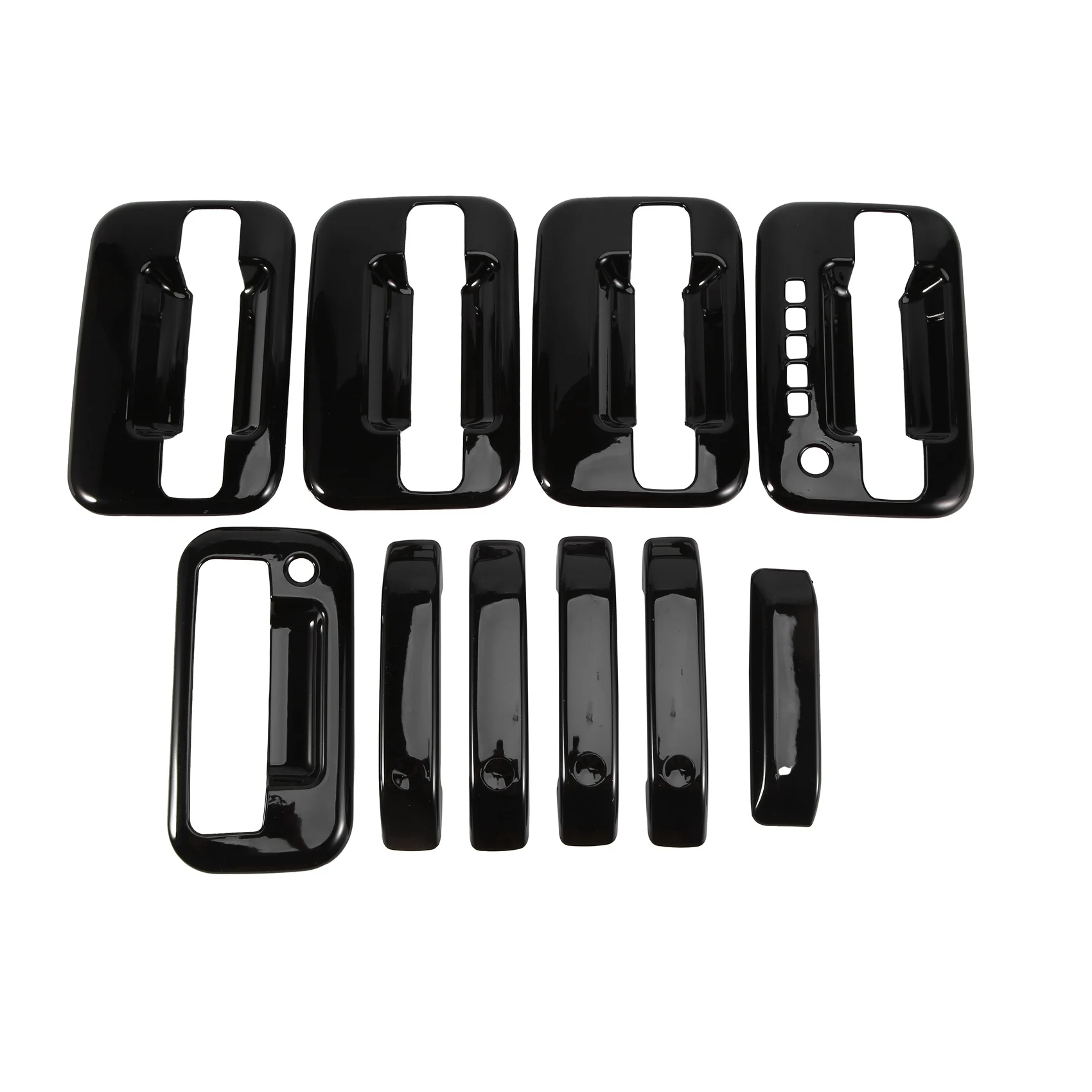 

External Door Handle Covers with Keypad & Tailgate Cover with Keyhole for 2004-2019 Ford F-150 F150 Glossy Black