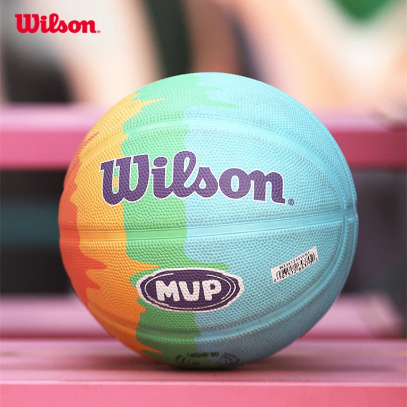 Wilson Children's Basketball High Quality Rubber, Widened Rib Groove, Indoor Outdoor Wear Resistant Basketball Ball Size 5
