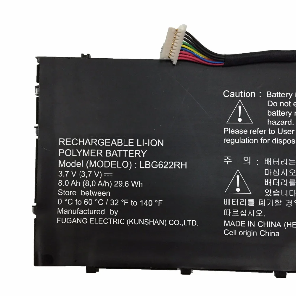 LBG622RH Новый оригинальный аккумулятор для ноутбуков серии LG XNOTE 3 7 В 8000 мАч 29 6 Втч