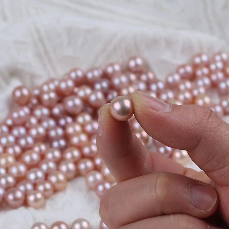 Бусины Из Натурального Розового и фиолетового жемчуга, 9-10 мм