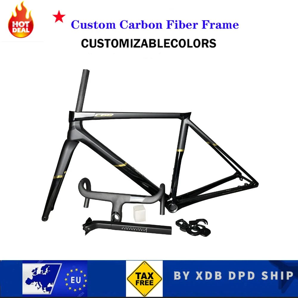 

Disc Brake C68 Carbon Road Bike Frames Handlebar T1000 UD Disk Frame Fork Seatpost Clamp Headset Ship By DPD UPS For EU