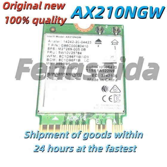 Совершенно новый оригинальный ноутбук AX210NGW WIFI6E оснащен беспроводной сетевой картой M.2 WIFI и двухдиапазонным Bluetooth 5.2. (art.: 3920d4fa88dff) - 3920d4fa88dff