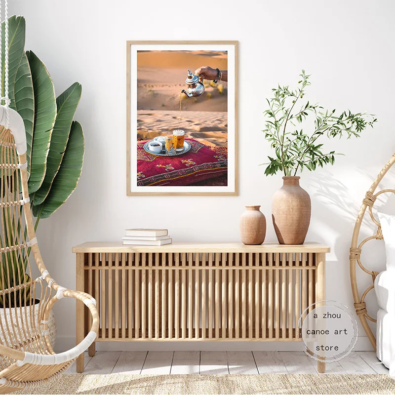 Марокканская фотография пейзаж пустынный песок дюны верблюд архстиль