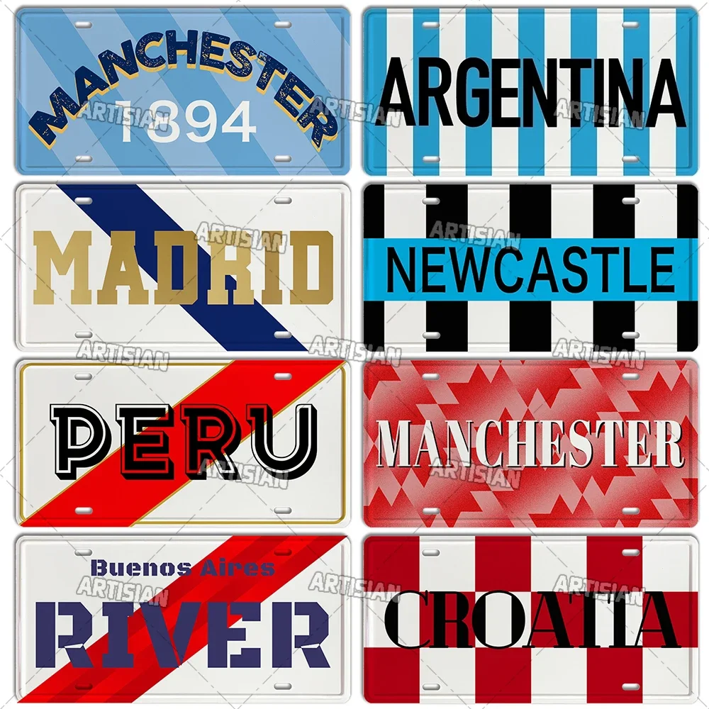 Металлический Декор Номерного Знака В Кустарном Стиле Милан Барселона Мадрида