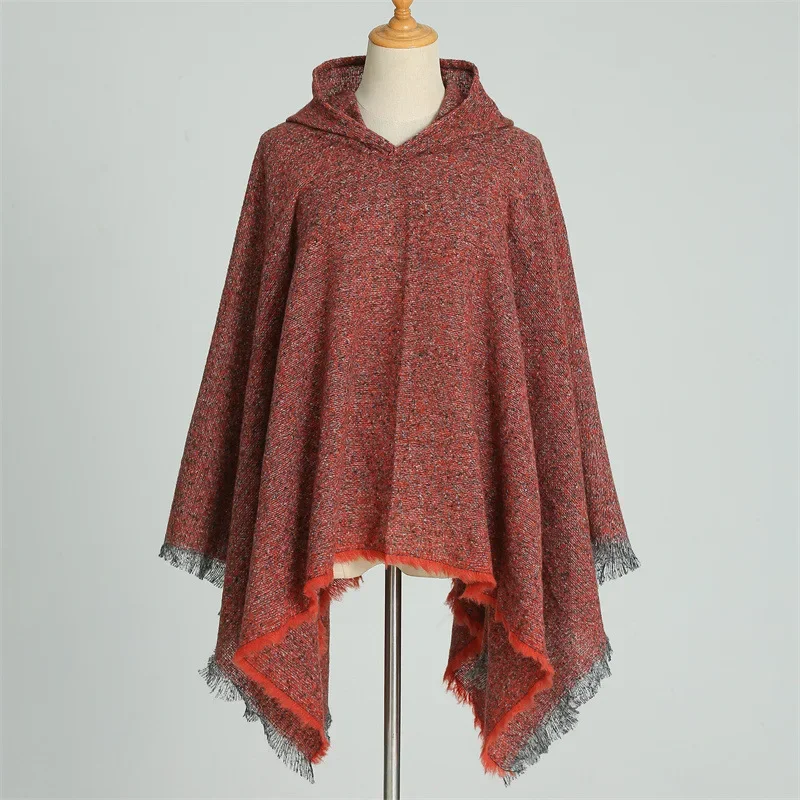 Женская кашемировая накидка с капюшоном цвет в ассортименте