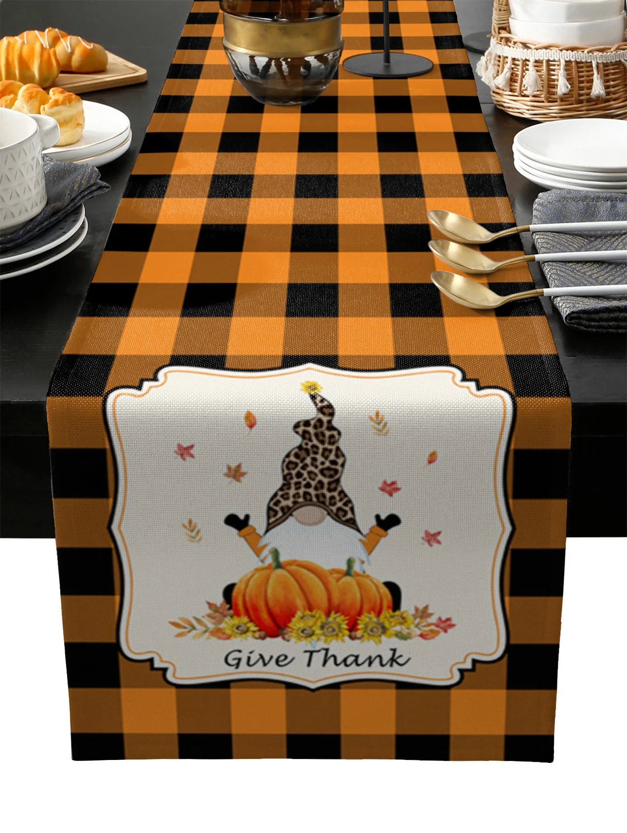 

Thanksgiving Gnome Pumpkin Table Runner Wedding Festival Table Decoration Home Decor Kitchen Table Runners Placemats