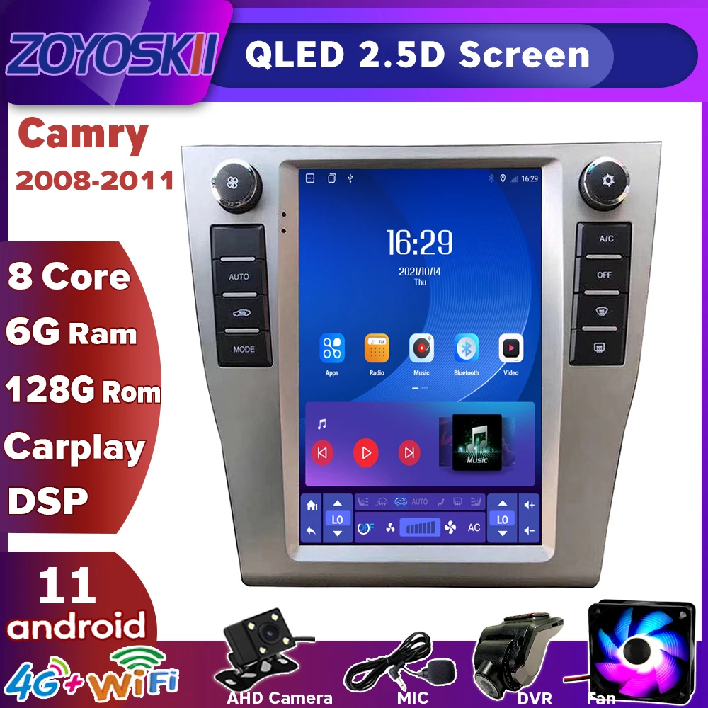 

ZOYOSKII Android Toyota Camry 2007-2011 9,7 дюймов Tesla Scren Автомагнитола RDS DSP Автомобильный GPS-навигатор плеер XV 40 50