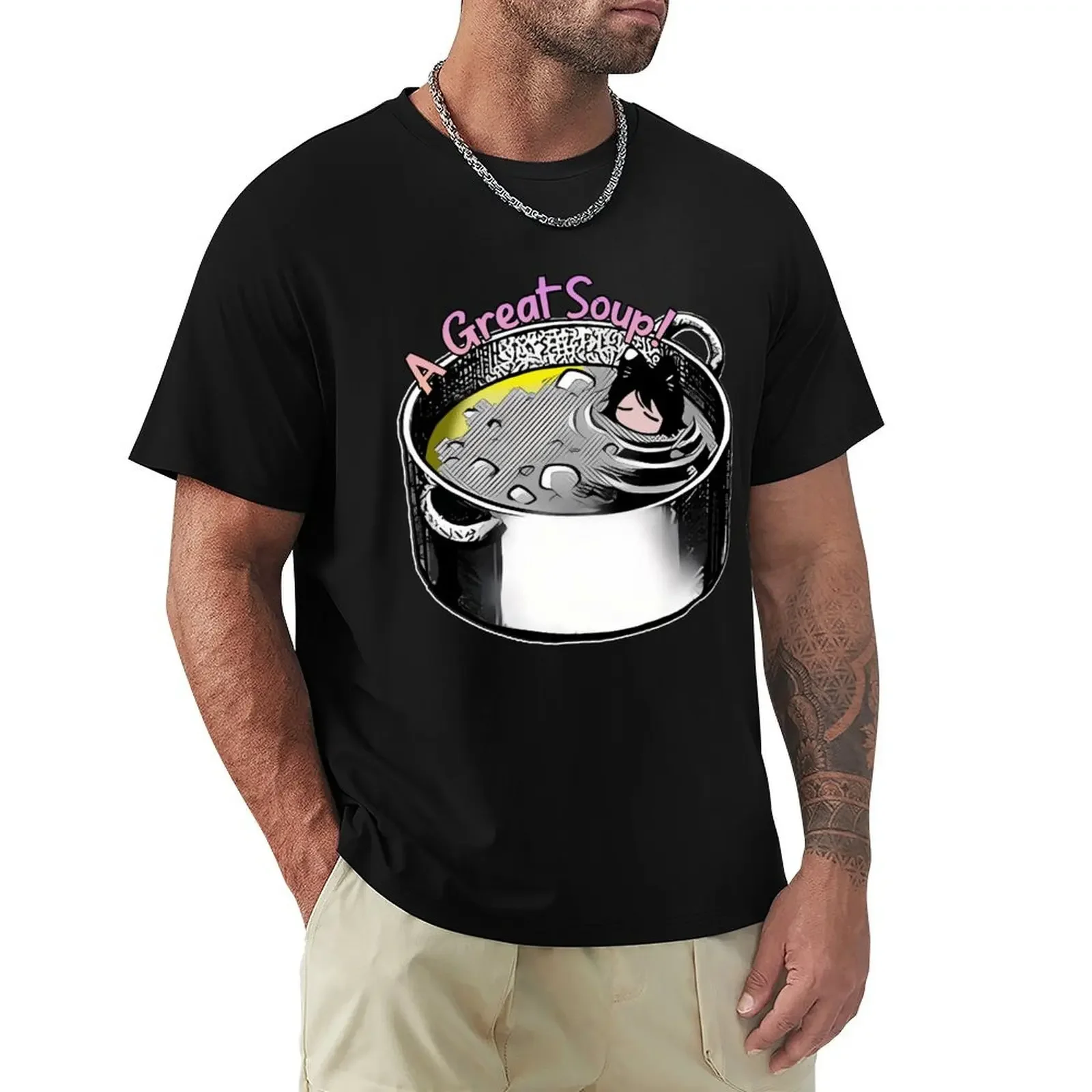 Футболка Dungeon Meshi Catgirl Soup летняя одежда мужская футболка