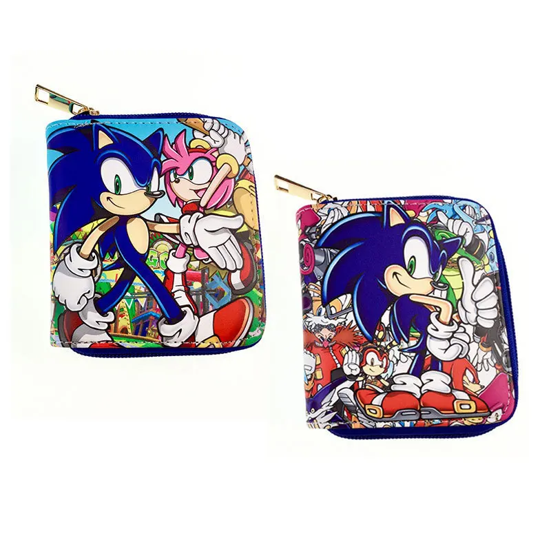 

Cartoon Cute Short Zipper Wallet Multi-card Coin Purse Sonic Kid Clutch Wallet Kawaii Backpack Backpack Purse