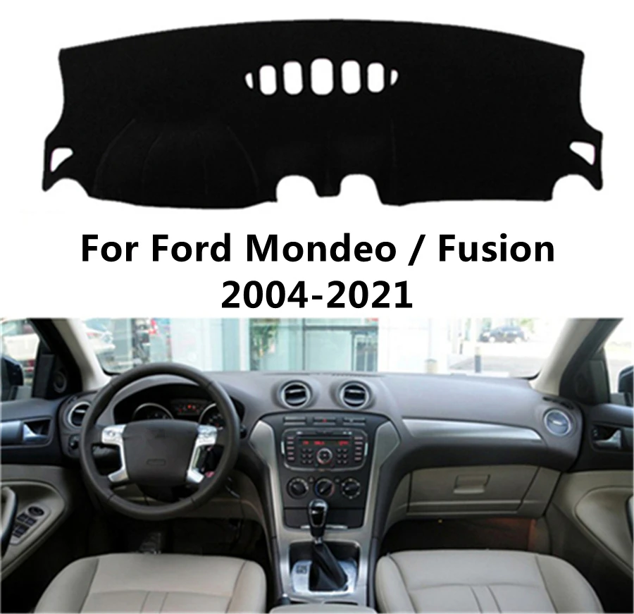 

SJ Car Inner Auto Dashboard Cover Dashmat Pad Carpet Sun Shade Dash Board Cover Fit For Ford Mondeo Fusion 2004-05-06-07-08-2021
