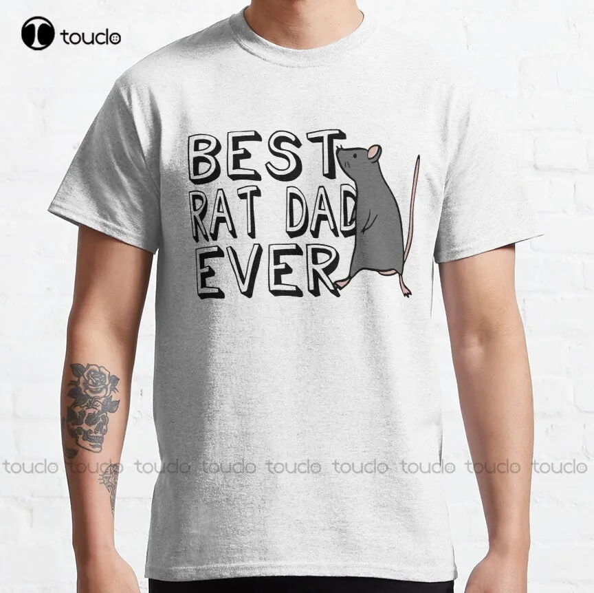 

Классическая футболка Best Rat Dad Ever для бега, модные креативные повседневные Забавные футболки для отдыха на открытом воздухе, простые винтажные футболки