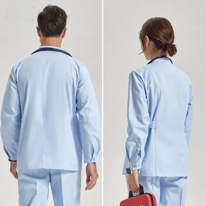 

Nurses' uniform long sleeve winter clothing men's and women's side opening stand collar summer short sleeve oral dentist overals