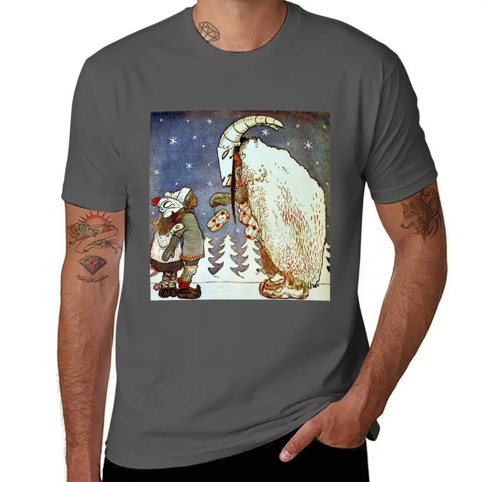Julbocken (Yule Goat) Greetings-футболка John Bauer винтажная футболка мужские футболки