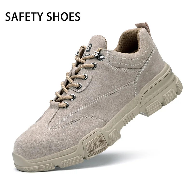 

Защитная обувь из воловьей кожи, Противоударная дышащая противоскользящая защитная Рабочая обувь для сварки