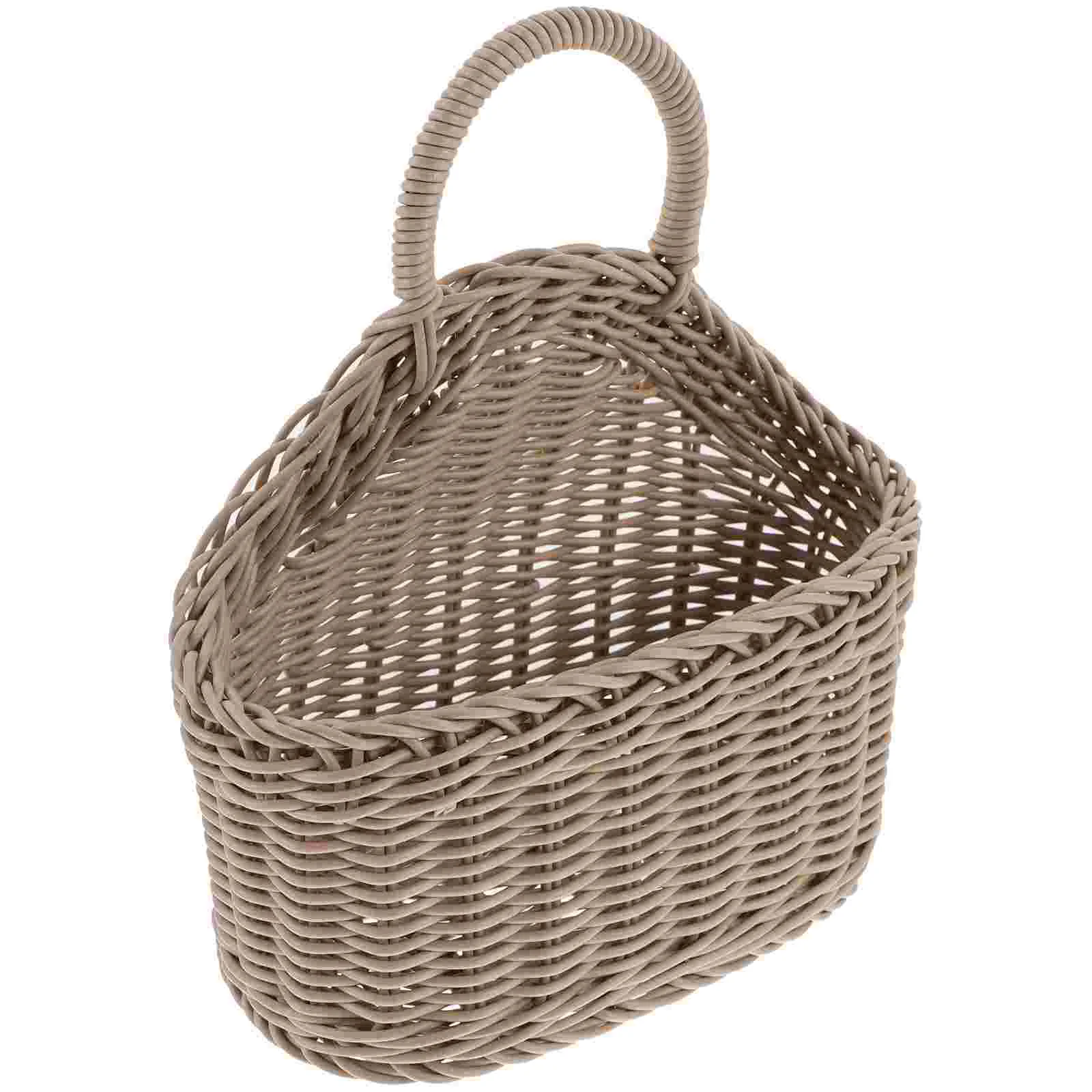 

Rattan Hanging Basket Wall Vegetable Fruit Baskets Kitchen Storage Flower Large Woven