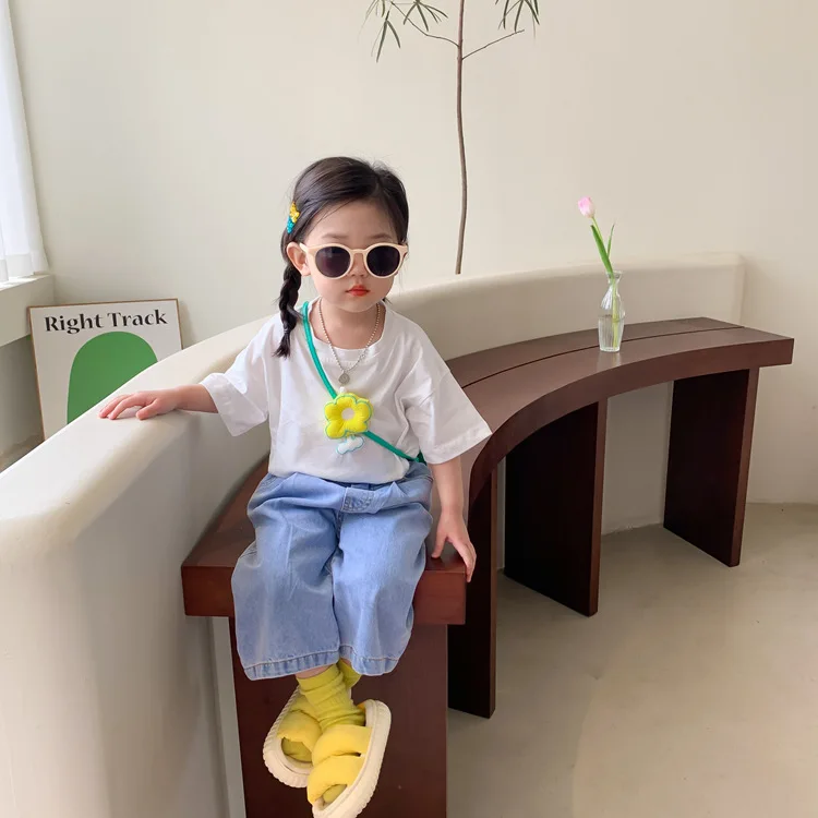 

Children's clothing 2022 new summer style children's children's short-sleeved three-dimensional flower top