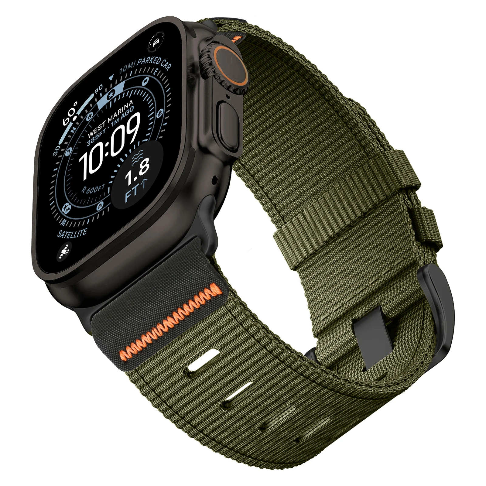 Фото Нейлоновые ремешки для Apple Watch 49 мм, 46, 45, 44, 42 мм, спортивный браслет, ремешок для iWatch Series SE 11, 10, 9, 8, 7, 6, 5, Ultra, 3, 2 №1
