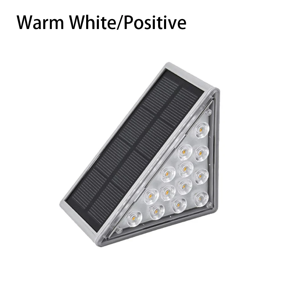 

Solar Step Lamp Anti Corrosion Power Saving Energy Conservation Security Stairs Lights Fadeproof Optical Lens Wall Lamps White