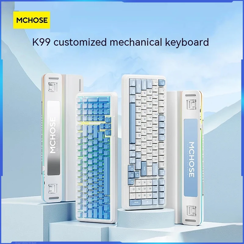 

Mchose K99 Mechanical Keyboard Customization Wireless Bluetooth 3-mode Hot Swap Pad Rgb Side Light Game Office Keyboard Gift
