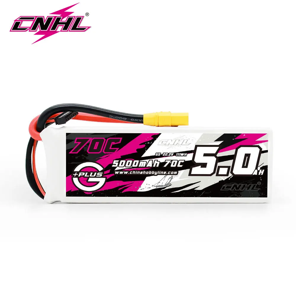 

CNHL Lipo 6S 22.2V Battery 5000mAh 70C G+PLUS With XT90 Plug For RC Car Boat Truck Vehice Airplane Helicopter Jet Edf Speedrun