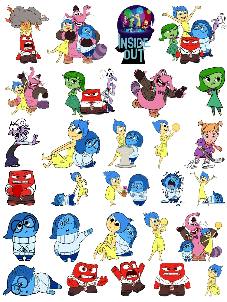 Disney Inside Out Iron-on transfers for clothing DIY patches for children stripes on clothes vinyl stickers