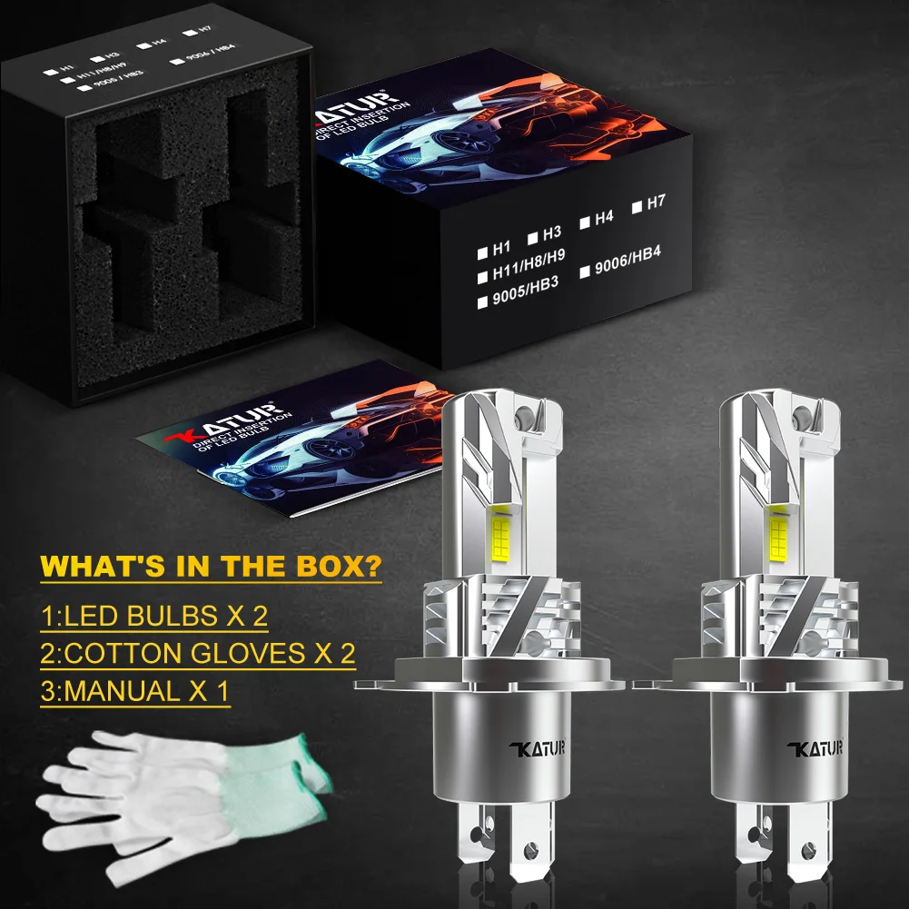 Katur 2 шт. H4 9003 HB2 дальний и ближний свет Светодиодные Автомобильные фары