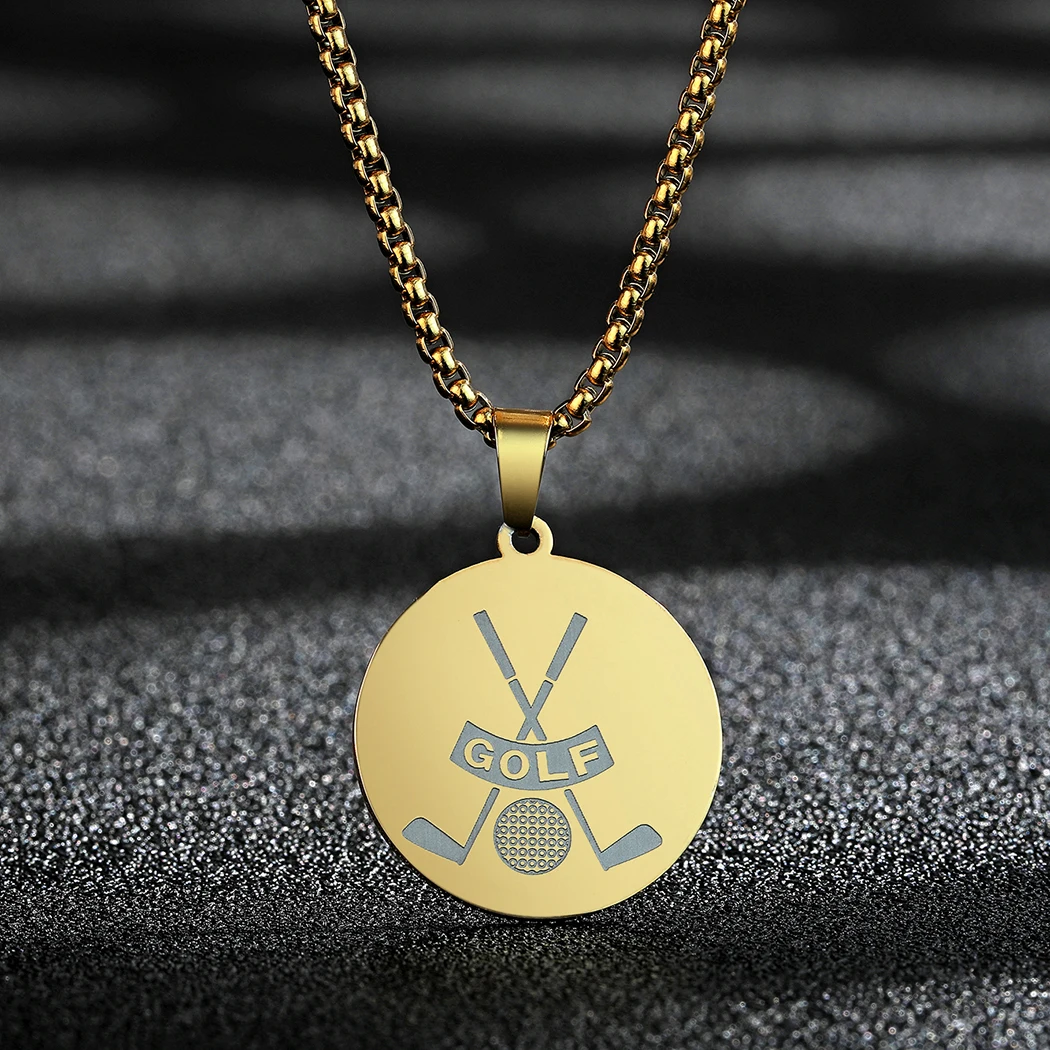 Pendant Necklace Lover Couple Golfer Memorial Sport Statement Jewelry Christmas Gift
