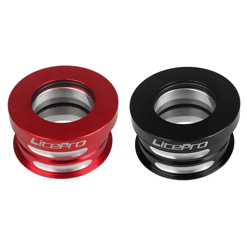 

Litepro 2 Pcs Folding Bike Headset Bicycle Sealed Bearing Bowl Set Foldable Bicycle Headset Cover Red & Black