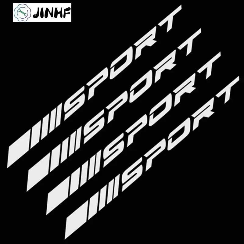 

Car Wheel Hub Stickers 4Pcs Reflective SPORTS Automobile DIY Vinyl Decals 12 cm
