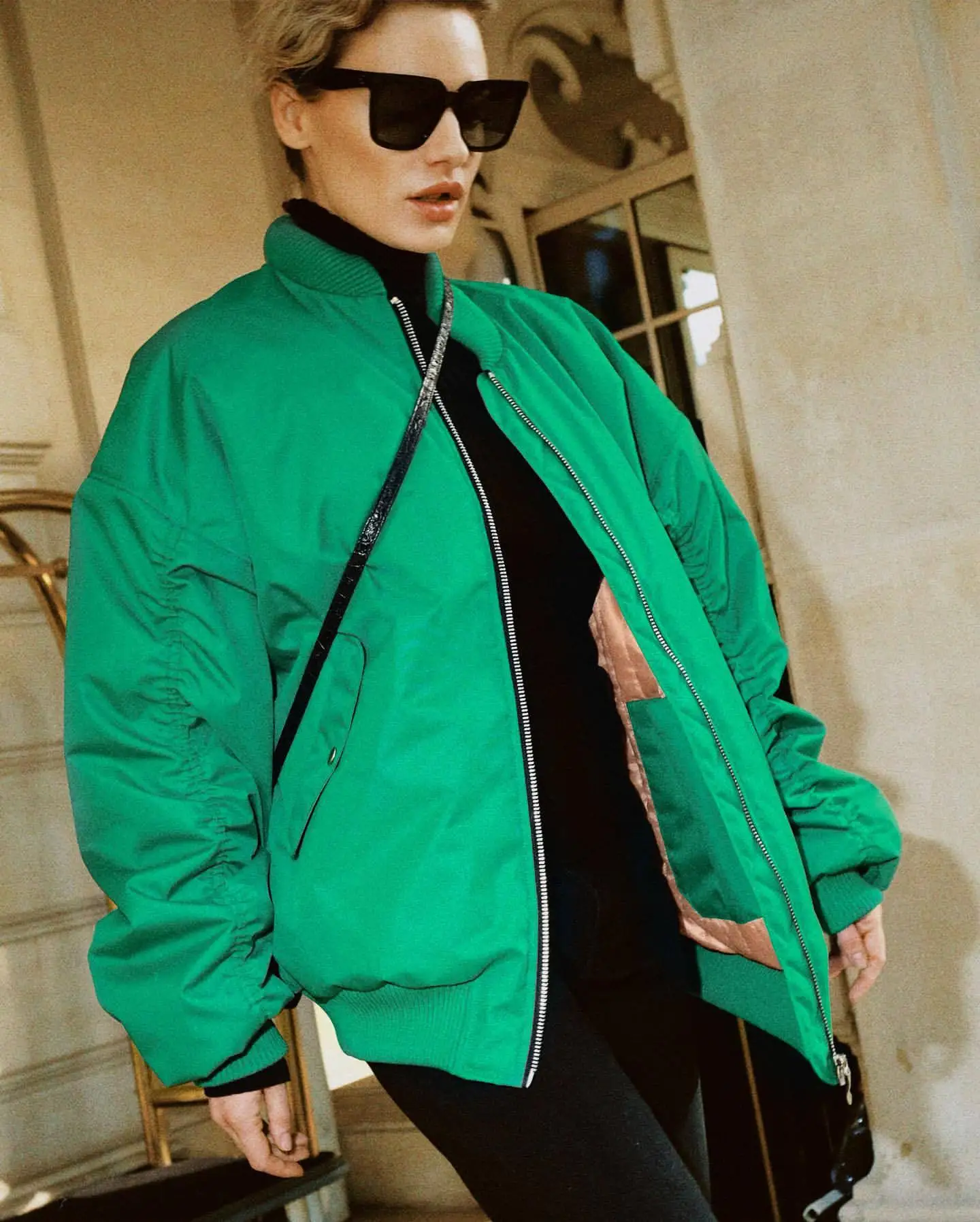

ZA 2022 Solid Color Pocket Zip Up Bomber Jacket Women Men Streetwear Fashion Designer Cotton Autumn Coat Winter Outerwear Parka