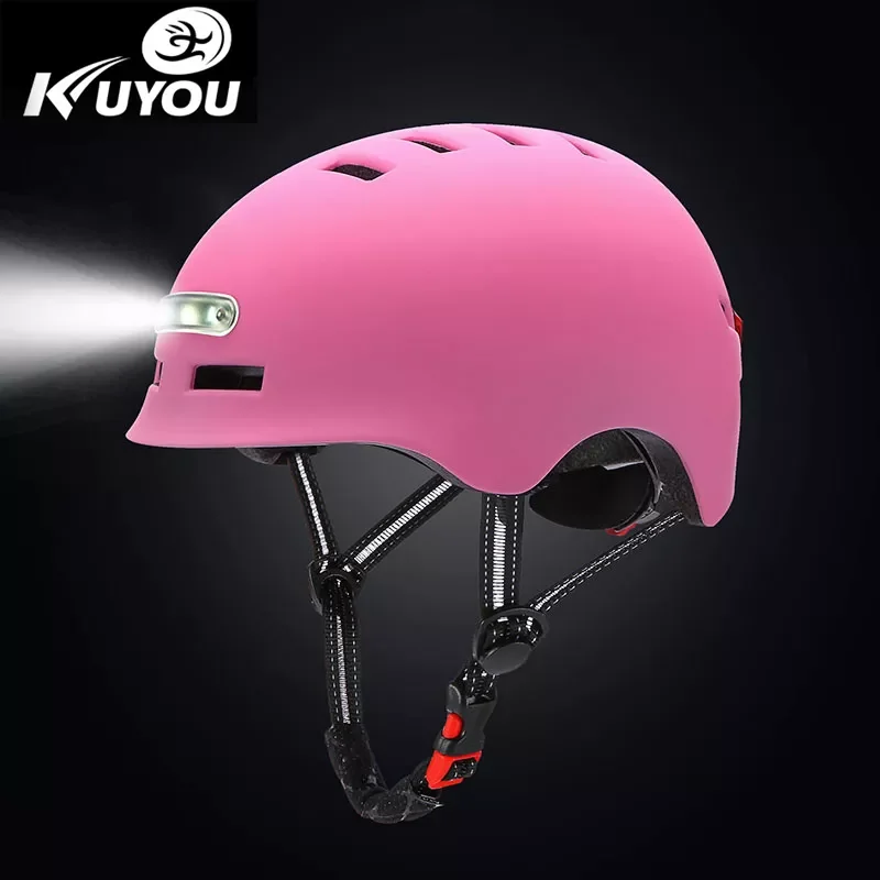 Illuminated Casco Moto Cycling Bicycle Helmet MTB Road Bikes Helmets Integrally-mold LED Lighting Reflective EPS+PC Cycling