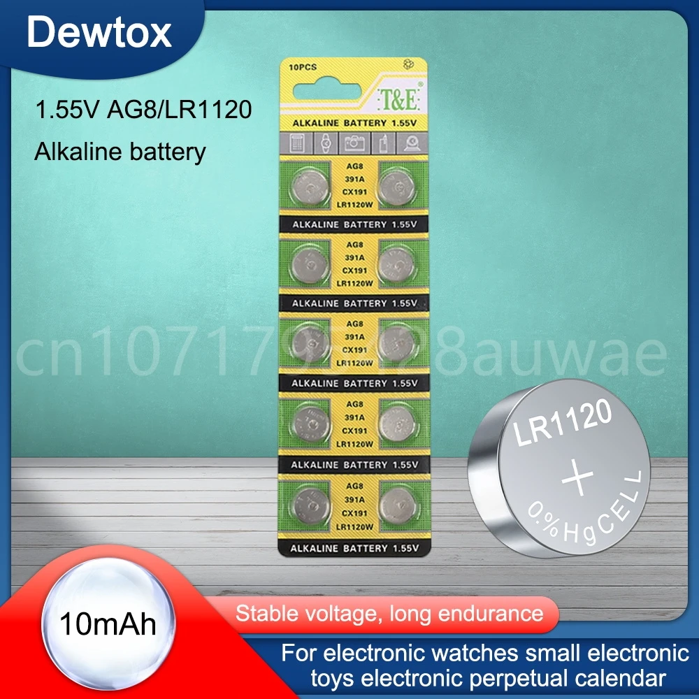 10-20 шт., щелочные батарейки AG8 LR1120, 1,55 в