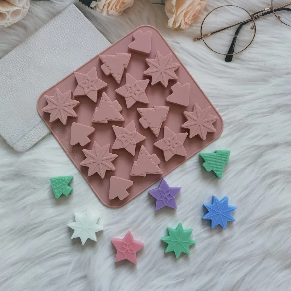 

14 different shapes five-pointed star silicone ice tray DIY handmade candy chocolate mold fondant baking Tools