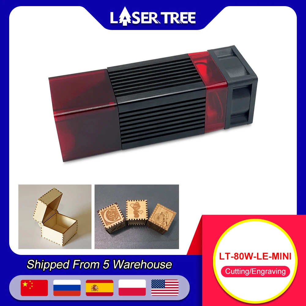 Láser TREE 450nm 7W 20W 30W 40W 80W cabezal láser de luz azul módulo de corte de grabado láser con modulación TTL / PWM para CNC