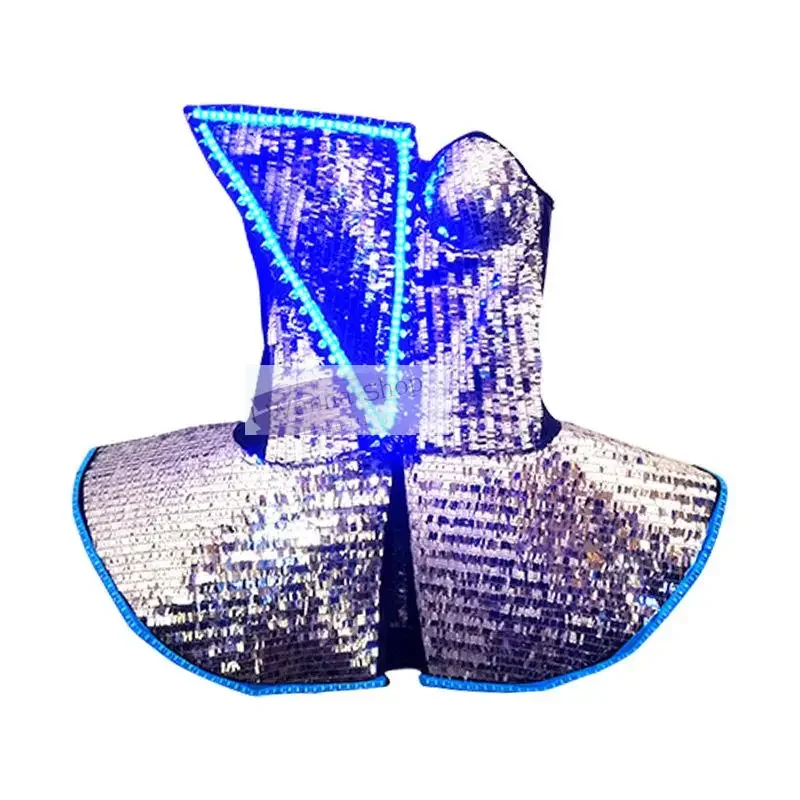 Платье женское со светодиодными блестками костюм для танцев и представлений
