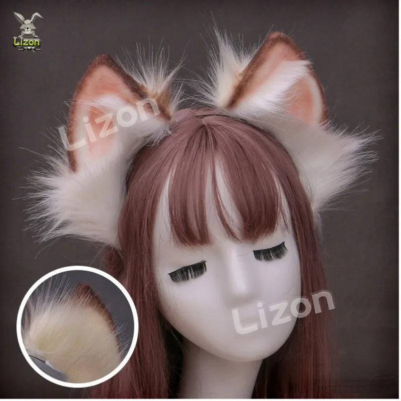 

Handmade Wolf Fox ears Hairhoop Headwear Anime Fancy Dress Party Cosplay Halloween Costume Headband Hairband