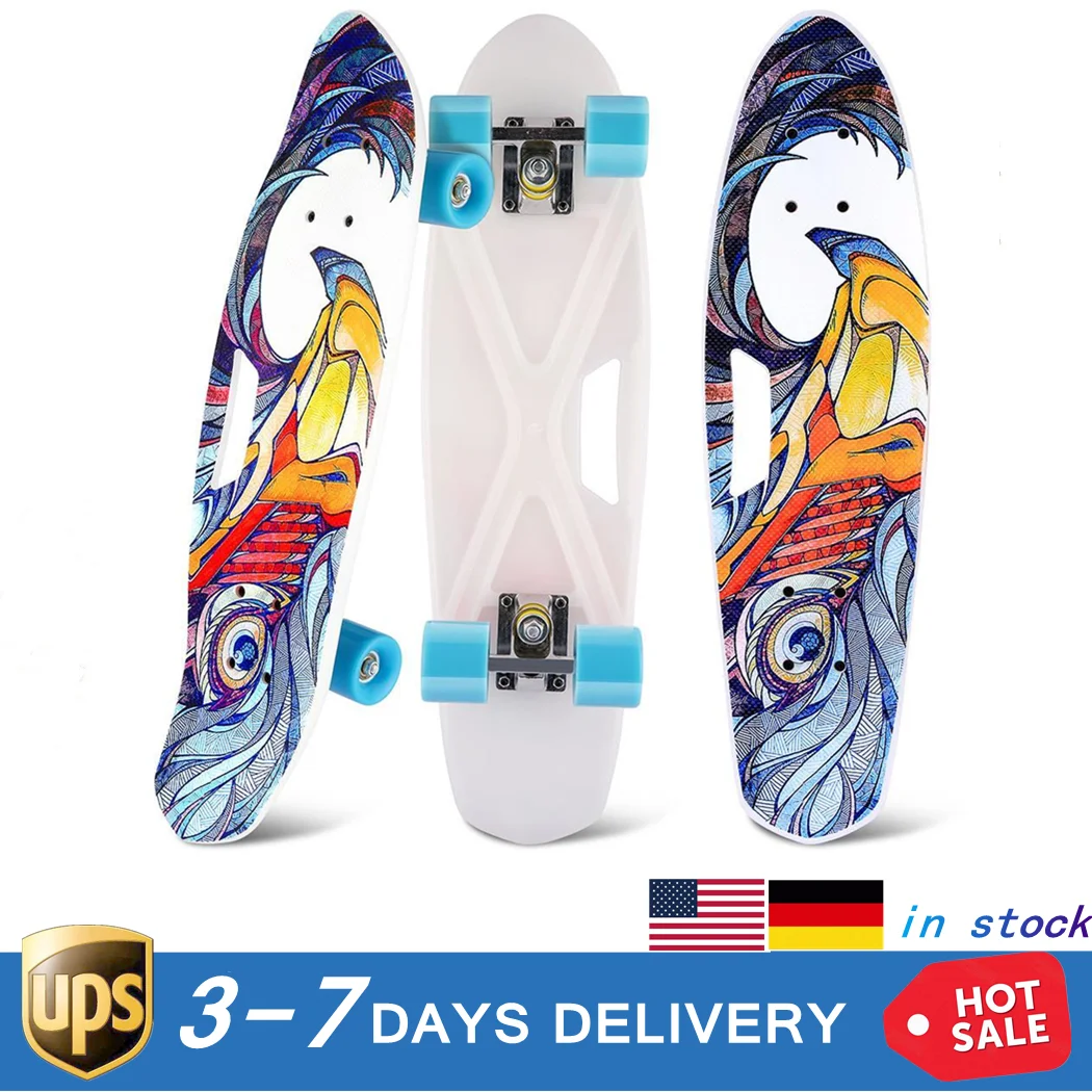 26x7x5inch Skate Boards Handheld Skateboard for Beginners Youth with PU Flashing Wheels